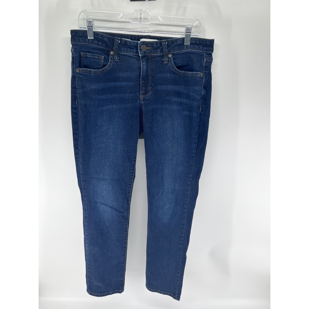 Sonoma Jeans Womens 12R Blue Dark Wash High Rise Straight Stretch Denim‎